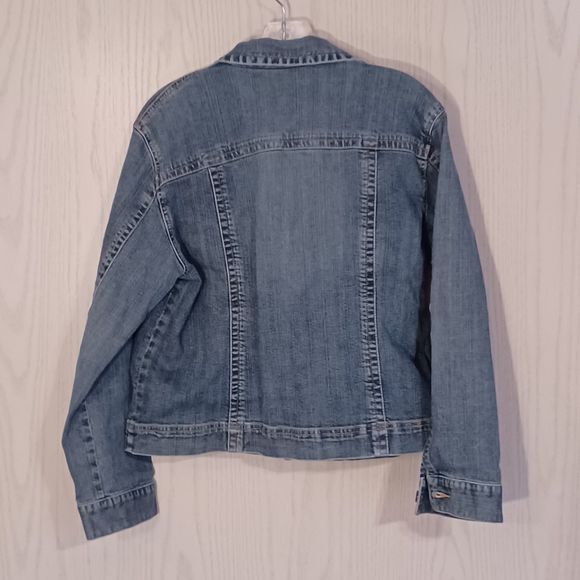 Chico's Platinum Denim Jacket, Size L (12-14) - Picture 2 of 8